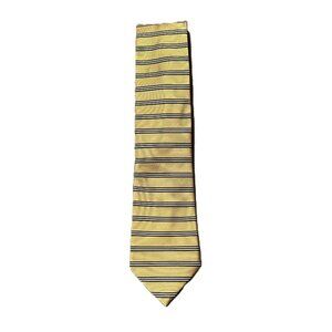 Jos. A Bank Executive Collection Neck Tie, Yellow w/B & W Stripes, 100% Silk